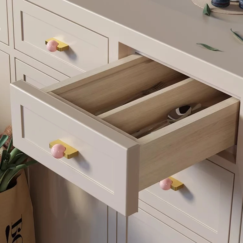Furniture Hardware Drop Pulls - Weiße Kristallkugel + Messing-Möbelgriffe, Schrank- und
